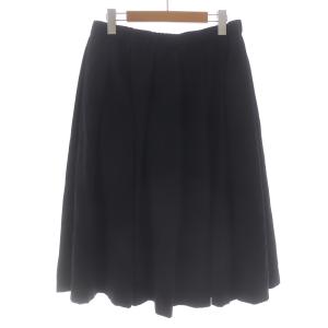 BLACK COMME des GARCONS AD2010 製品染め タックフレアスカート ひざ丈 イージー ウール L 黒 ブラック