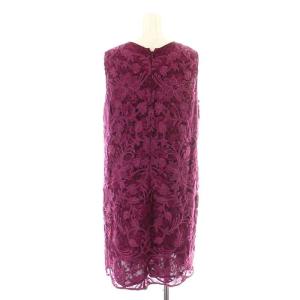 GRACE CONTINENTAL レース刺繍ノースリーブワンピース ひざ丈 36 S 紫 パープル