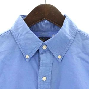 POLO RALPH LAUREN ボタンダウンシャツ カジュアルシャツ 長袖 ロゴ刺繍 L 青 ブルー