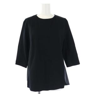 22SS カットソー Tシャツ 切替 七分袖 38 M 黒 ブラック