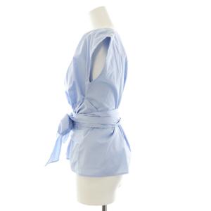 ESTNATION シャツ ブラウス ノースリーブ リボン 38 M 水色 ライトブルー