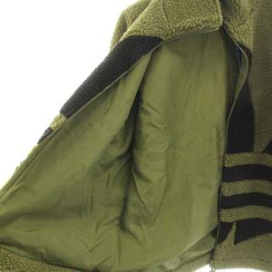 adidas Originals シェルパジャケット SHERPA JACKET ボアジャケット ブルゾン ジップアップ ロゴ スタンドカラー XS カーキ