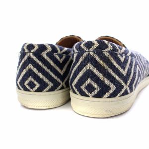 Salvatore Ferragamo スリッポン フラットシューズ 総柄 5.5EEE 24cm 紺 ネイビー