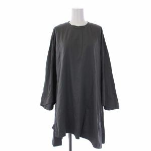 21AW CUT AND SEWN チュニック 長袖 ドロップショルダー クルーネック 38 M グレー 300EA280-2200