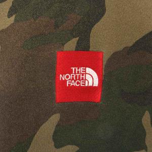 THE NORTH FACE SQUARE LOGO BIG HOODIE パーカー プルオーバー 長袖 迷彩 カモフラ ロゴプリント 裏起毛 L カーキ