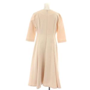 CELFORD 22AW ツイストワンピース ロング ミモレ フレア Vネック 七分袖 38 M ピンク CWFO224069