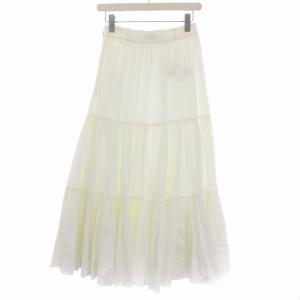 kate spade new york Poplin Tiered Midi Skirt ティアードスカート フレアスカート ロング ナイロン 0 XS 白 ホワイト