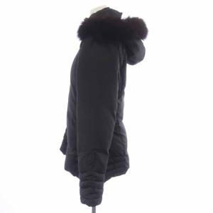 MONCLER ダウンジャケット リアルファー ジップアップ 0 S ブラック