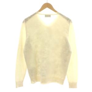 EPOCA UOMO 20AW ニット セーター 長袖 柄 ウール モヘヤ混 46 M グレー 白 ホワイト