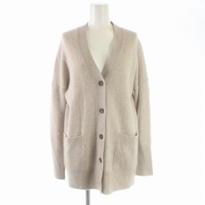 19AW ヘアリーファンシー カーディガン ニット Vネック 長袖 ウール 羊毛 38 M ベージュ KRWOKA0205