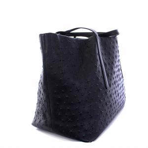 JIMMY CHOO PIMLICO スターエンボス トートバッグ ハンドバッグ レザー ネイビー