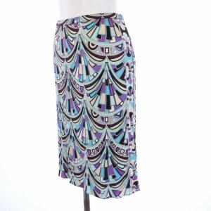 Emilio Pucci タイトスカート ひざ丈 総柄 絹 シルク I38 S マルチカラー