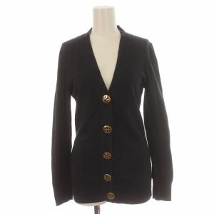 カーディガン 長袖 金ボタン ロゴ コットン S 紺 ネイビー