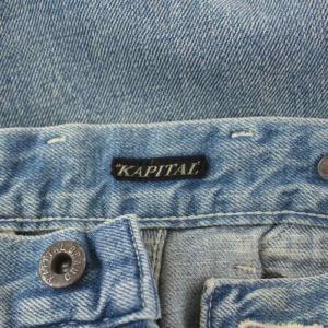 KAPITAL GUARANTEED 2 デニムパンツ ジーンズ ジップフライ タック 刻印 ロゴ刺繍 1 S 青 ブルー