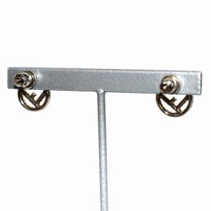 FENDI エフイズ ラインストーン ピアス シルバー