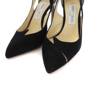JIMMY CHOO パンプス スエード エナメル ポインテッドトゥ ピンヒール 36 23cm 黒 ブラック