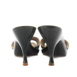 LOUIS VUITTON モノグラムマルチカラー ミュール ヒール 35 22.5cm 黒 ブラック JA0063