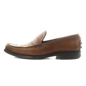 TOD'S コインローファー レザー 7 26.0cm 茶 ブラウン