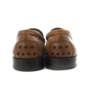 TOD'S コインローファー レザー 7 26.0cm 茶 ブラウン