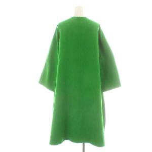 Drawer ノーカラーコート ロング カシミヤ 38 M グリーン