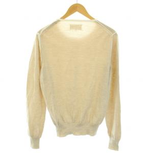 Maison Margiela マルタンマルジェラ ニット セーター クルーネック 長袖 ハイゲージ ウール M ベージュ 白 ホワイト