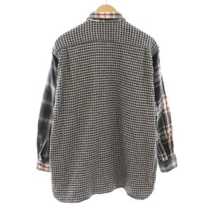 SUGAR CANE ビームス BEAMS別注 ネルシャツ チェックシャツ スタンダードカラー 長袖 コットン M グレー 赤 レッド