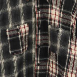 SUGAR CANE ビームス BEAMS別注 ネルシャツ チェックシャツ スタンダードカラー 長袖 コットン M グレー 赤 レッド