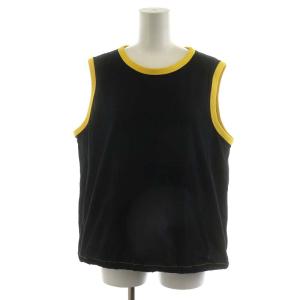 タンクトップ コットン M 黒 ブラック 黄 イエロー