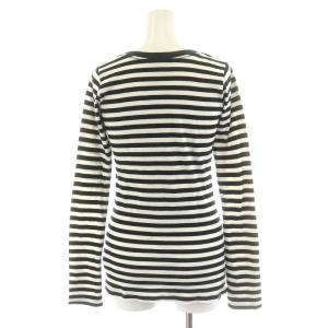 HYSTERIC GLAMOUR Tシャツ カットソー 長袖 ボーダー柄 ロゴ F 白 ホワイト 黒 ブラック