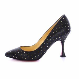 Christian Louboutin PIGALLE PLUME ポインテッドトゥパンプス ハイヒール ピンヒール スタッズ 38 25cm 黒 ブラック