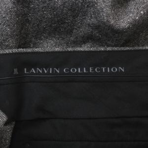 LANVIN COLLECTION テーパードパンツ スラックス タック ジップフライ ウール シルク混 91 大きいサイズ グレー