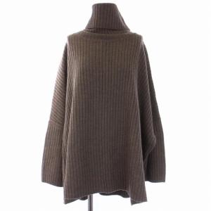 タートルネックプルオーバー ニット セーター 長袖 ウール F 茶 ブラウン 18080500803030