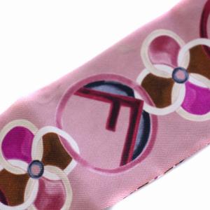 FENDI ラッピー エフイズ スカーフ 総柄 シルク イタリア製 ピンク