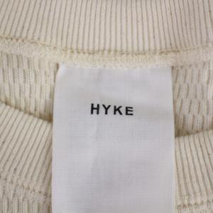 HYKE ワッフル スウェット トレーナー プルオーバー 長袖 クルーネック 2 M 白 ホワイト