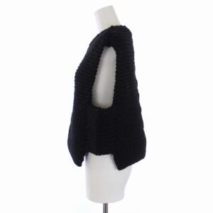 HYKE 222-11284 CABLE-KINIT CROPPED VEST ニット ベスト F ブラック