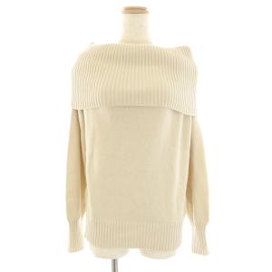 Spick&Span 23AW オフショルダーニットプルオーバー セーター 長袖 ハイゲージ ベージュ