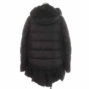 MONCLER sacai SERI ダウンコート ミドル丈 ハイネック フリル 切替 2 L ブラック