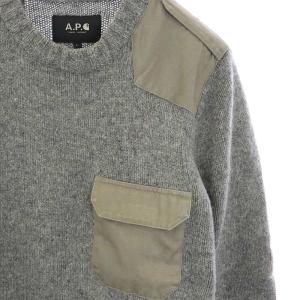 A.P.C. carhartt COMMANDO SWEATER ニット セーター クルーネック 長袖 ウール L グレー
