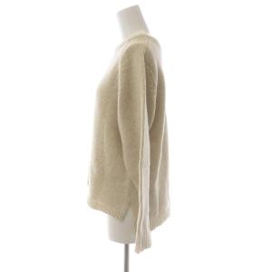 suzukitakayuki 19AW ニット セーター ボートネック プルオーバー 長袖 スリット ラム ウール ベージュ