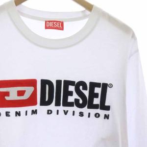 DIESEL T-JUST-LS-DIV MAGLIETTA Tシャツ カットソー 長袖 ロゴ L 白 ホワイト