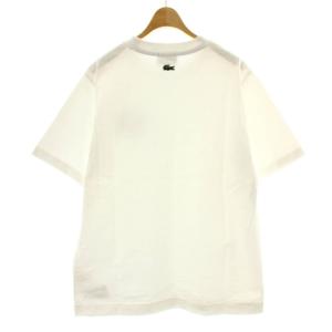 LACOSTE Tシャツ カットソー クルーネック ロゴ ワッペン 半袖 S 白 ホワイト