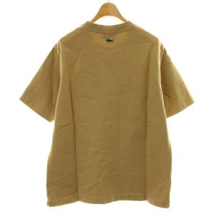 LACOSTE Tシャツ カットソー クルーネック ロゴ ワッペン 半袖 3 S ベージュ