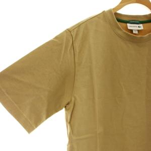 LACOSTE Tシャツ カットソー クルーネック ロゴ ワッペン 半袖 3 S ベージュ