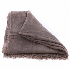 Faliero Sarti ITALIA ストール マフラー フリンジ シアー 茶 ブラウン