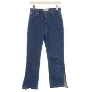 ソフトフレアデニムパンツ ジーンズ ジップフライ カットオフ L インディゴ
