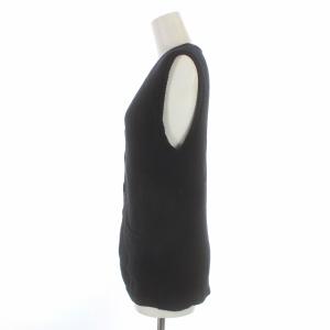 MHL. RIB BACK WAISTCOAT ベスト ニット コットンリネン 麻 Vネック 2 M 黒 ブラック 5959161500