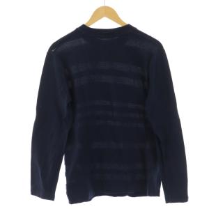 BLACK LABEL CRESTBRIDGE ニット 薄手 カットソー ボーダー柄 M 紺 ネイビー 白 ホワイト