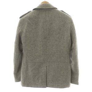 BLACK LABEL CRESTBRIDGE ピーコート Pコート ミドル丈 裏地チェック ウール M グレー