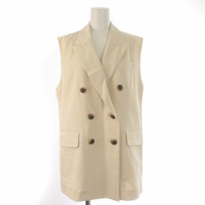 22SS Cu/Plダブルジレ ベスト ジャケット 36 S ベージュ 22010200203020