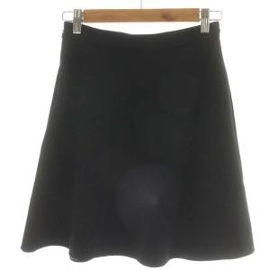 VALENTINO フレアスカート ミニ丈 ウール シルク 絹 36 XXS 黒 ブラック